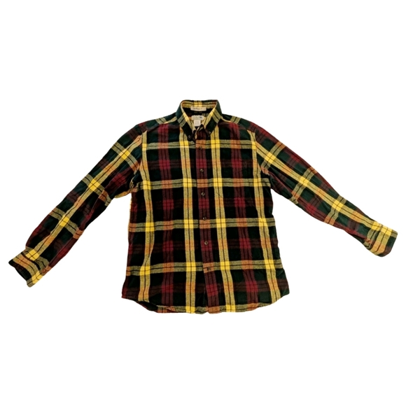 L.L. Bean Other - L.L. Bean Men's Long Sleeve Flannel Button-Up Red Yellow Green Size M